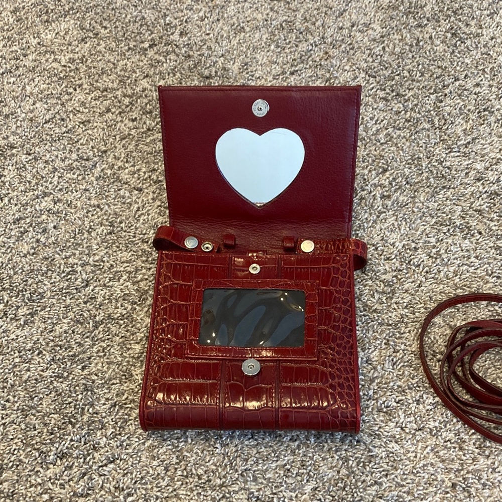 Brighton Collectibles Crocodile-Embossed Burgundy Handbag